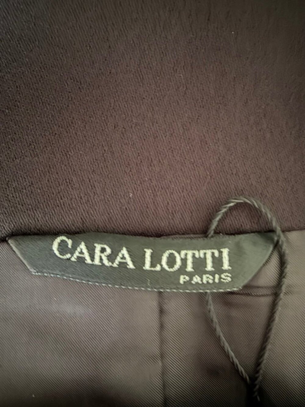 VTG Cara Lotti Black Collarless Tailored Blazer Wool Blend FR 42 US 10 NWT - Picture 5 of 7